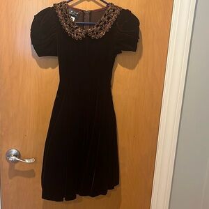 Brown acetate dress